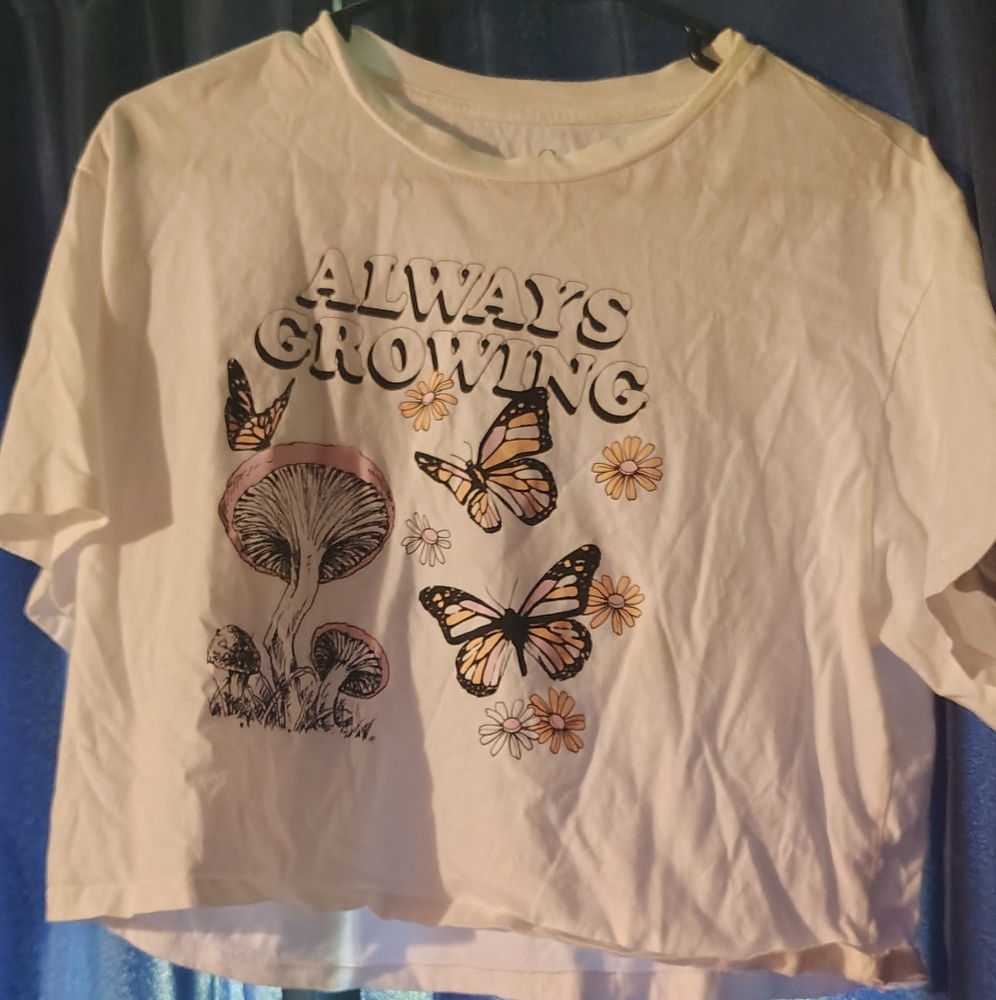 Women's White 'Always Growing' Graphic Tee